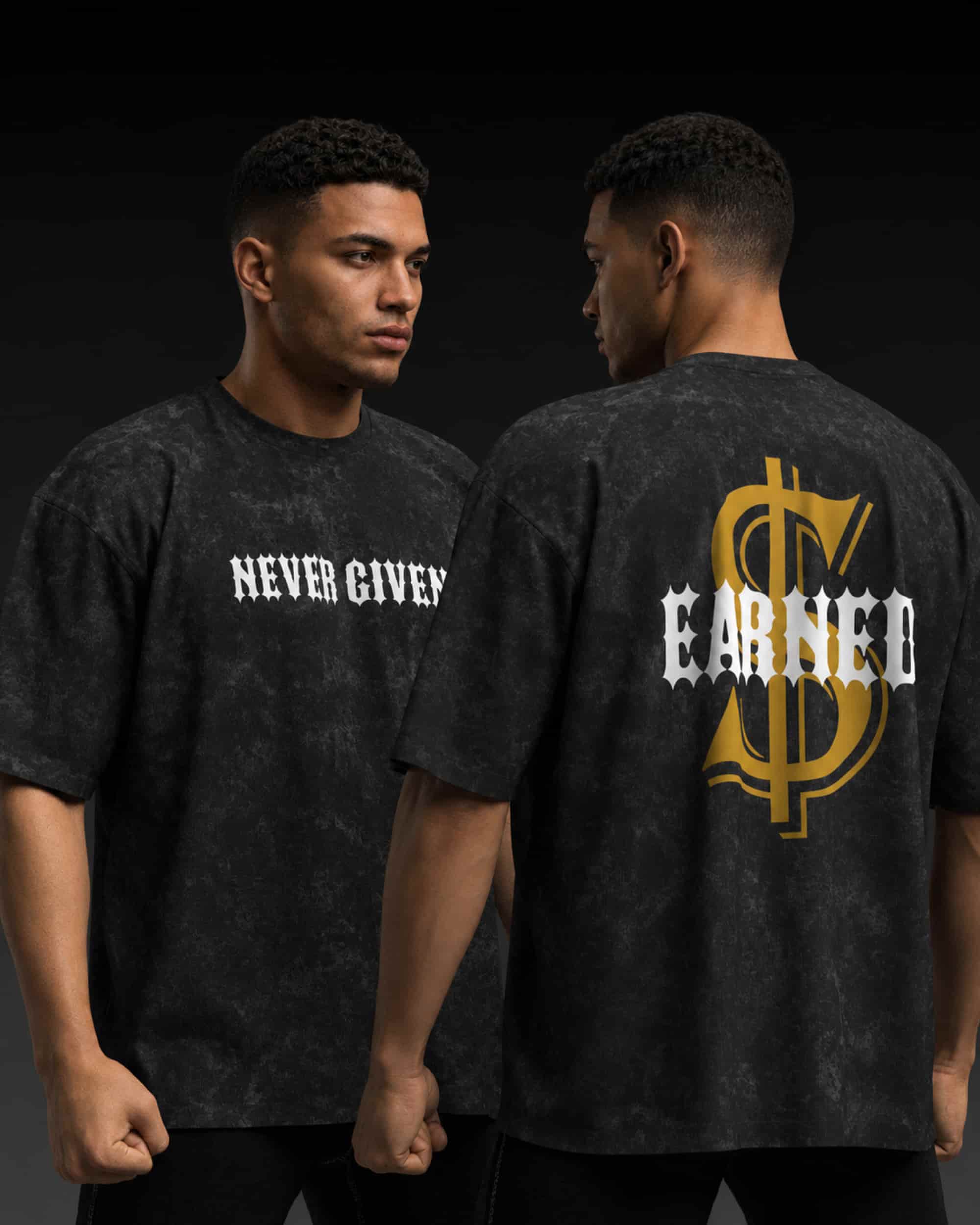 Earned Oversized Acid Wash Tee (Unisex)