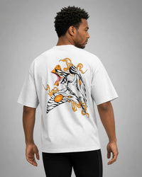 Designosor unreachable graphic oversized t-shirt in white