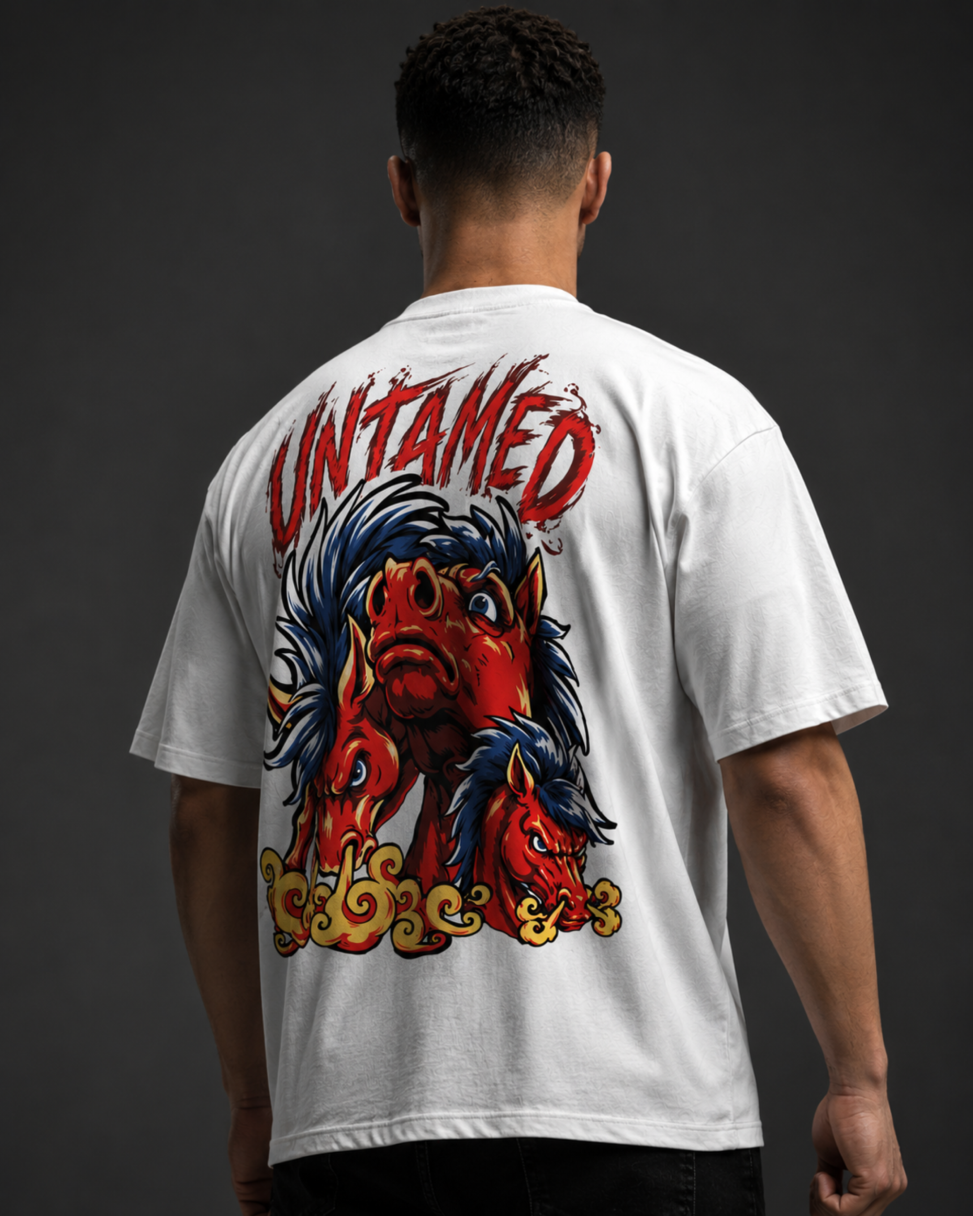 Designosor Untamed graphic oversized t-shirt in white