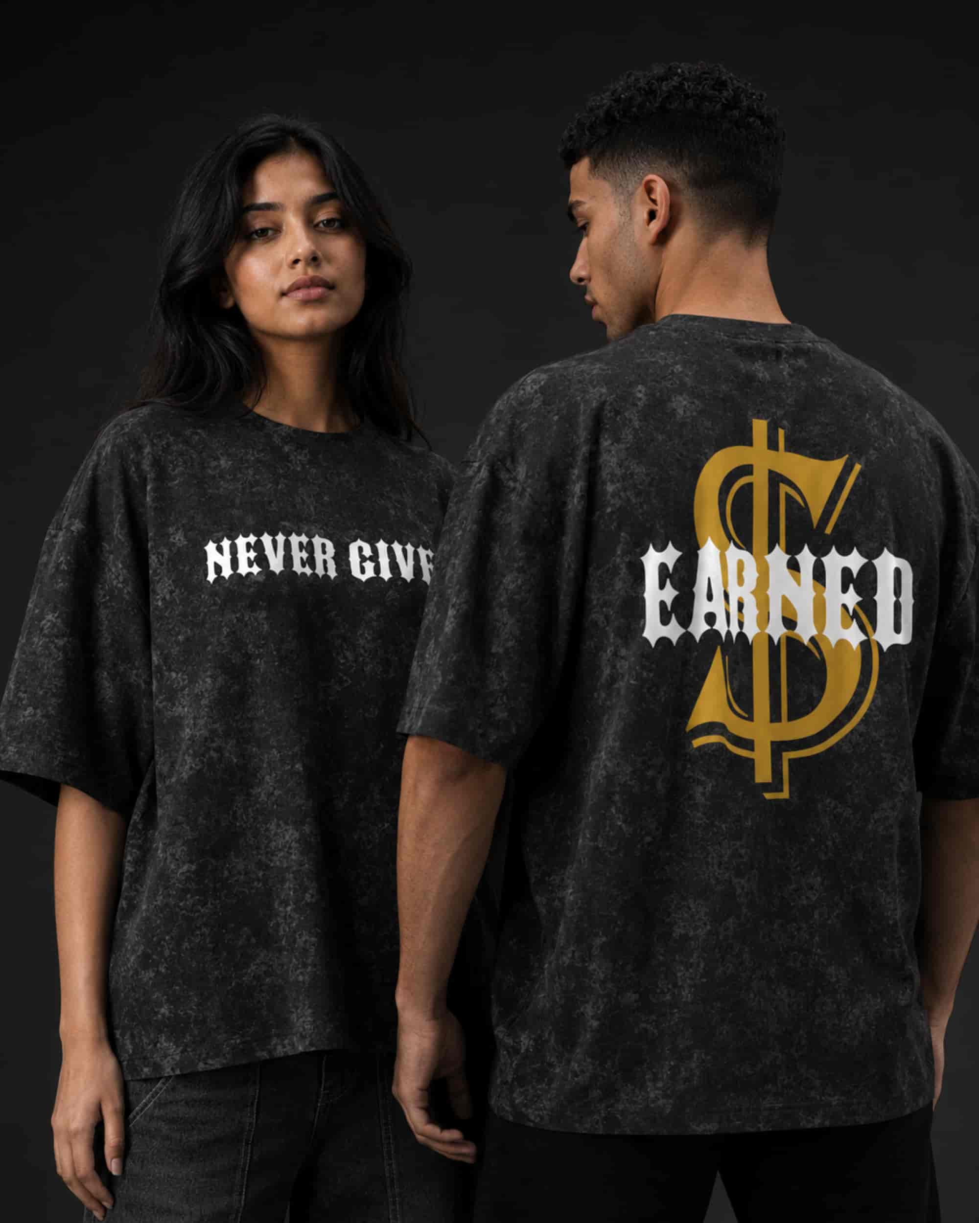 Earned Oversized Acid Wash Tee (Unisex)