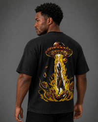 Designosor you were selected graphic oversized t-shirt in black