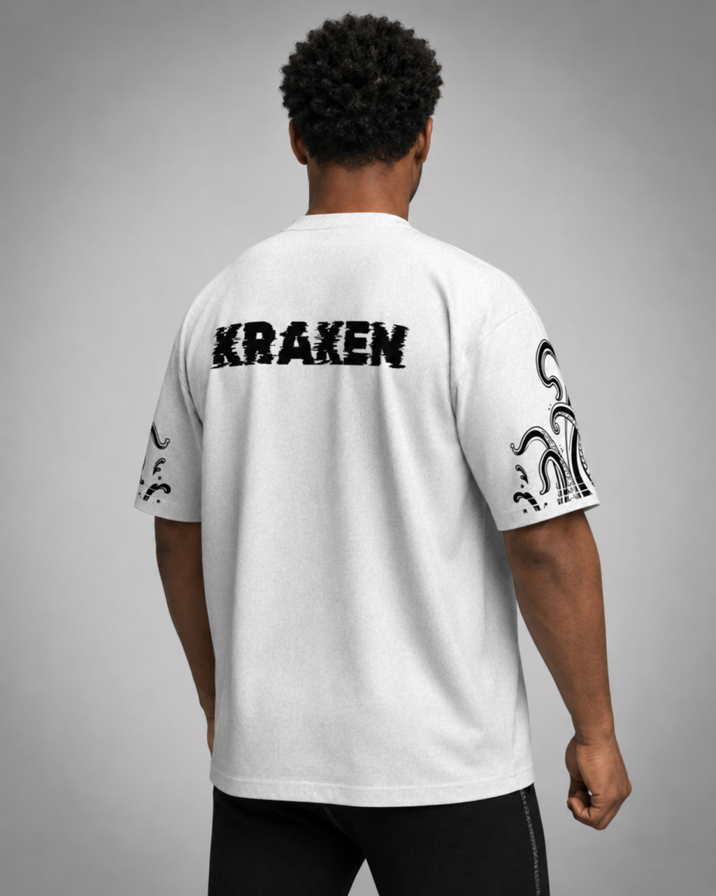 Designosor kraken graphic oversized t-shirt in white