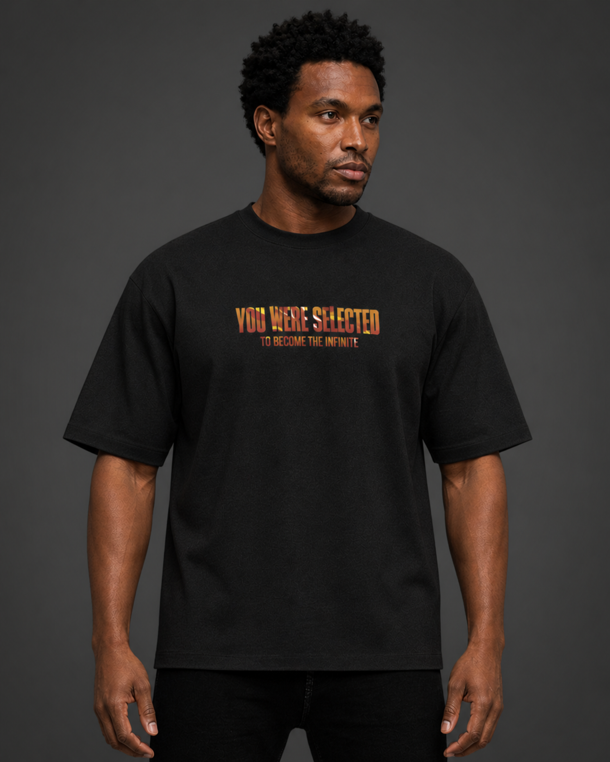 Designosor you were selected graphic oversized t-shirt in black