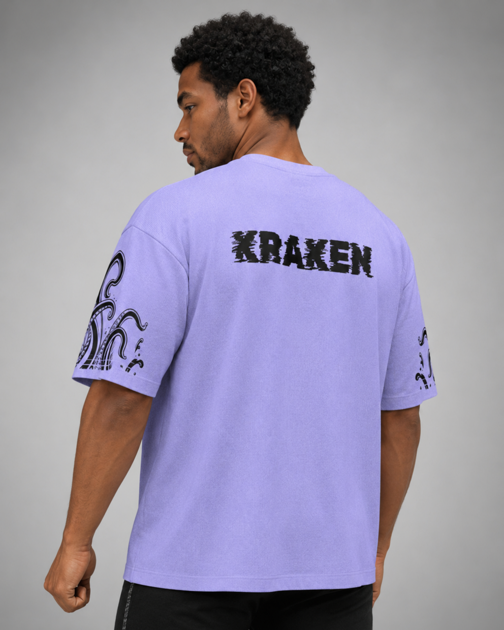Designosor kraken graphic oversized t-shirt in Lilac