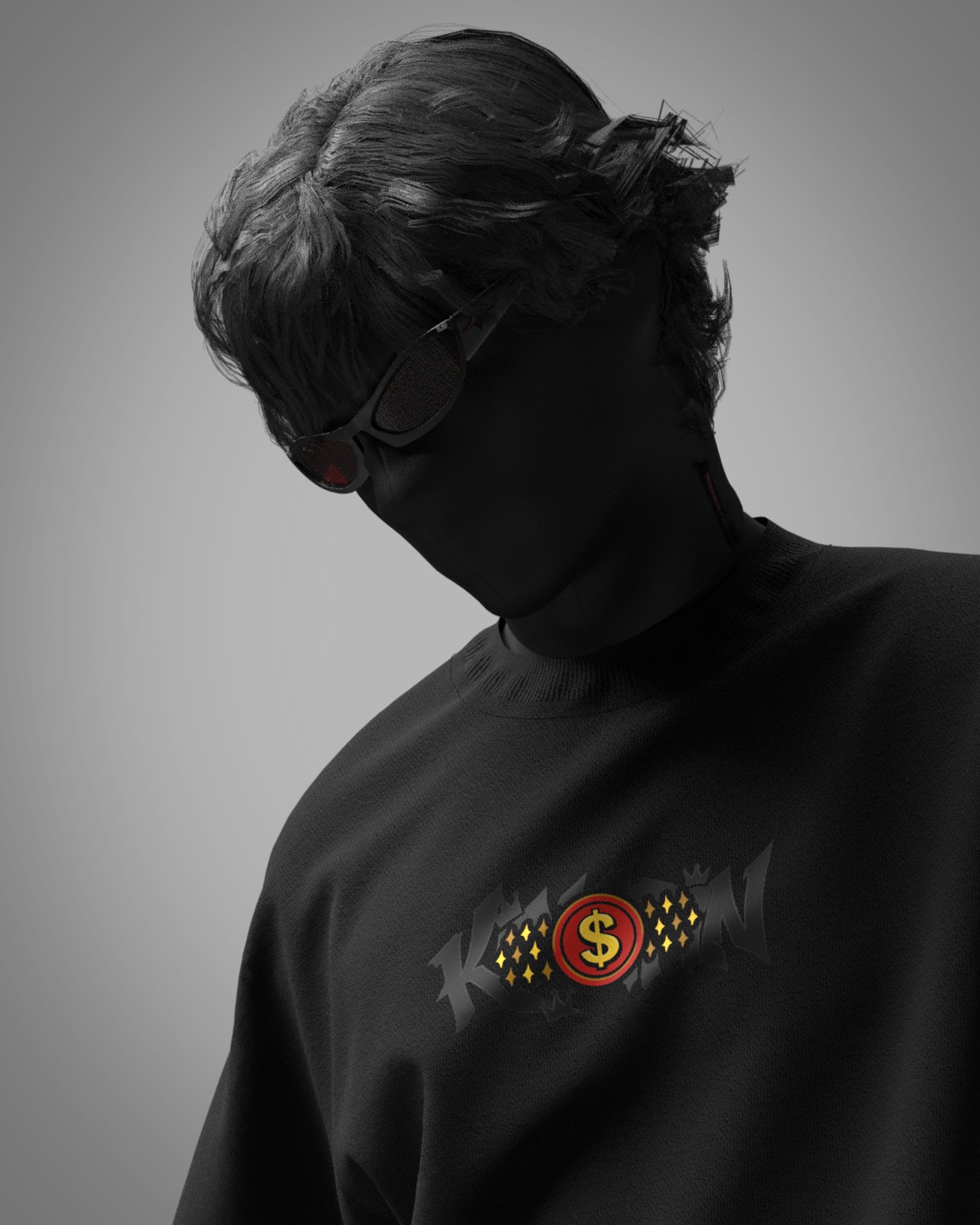 KINGPIN oversized black t-shirt with bull graphic back print