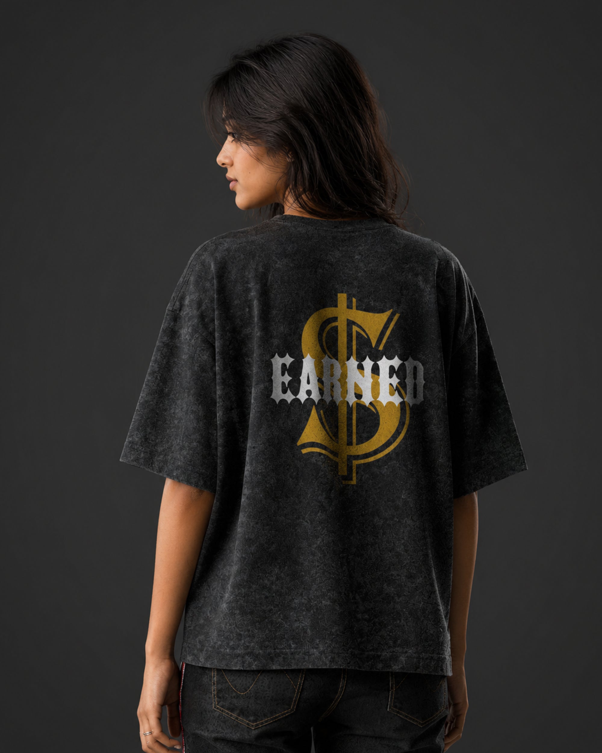 Earned Oversized Acid Wash Tee (Unisex)