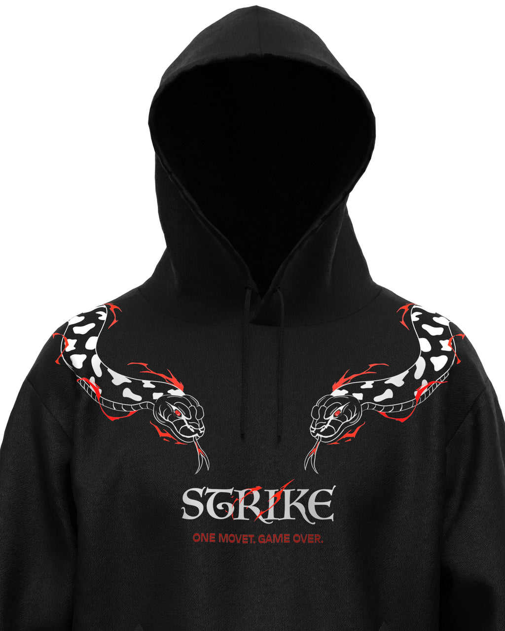 Black hoodie with snake design