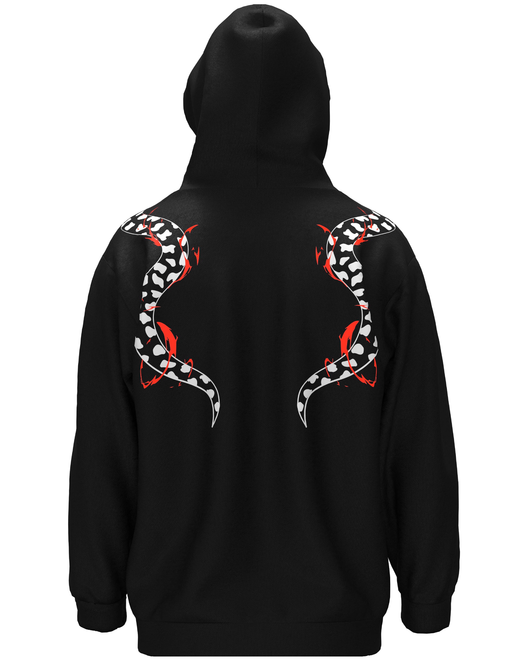 Black hoodie with snake design