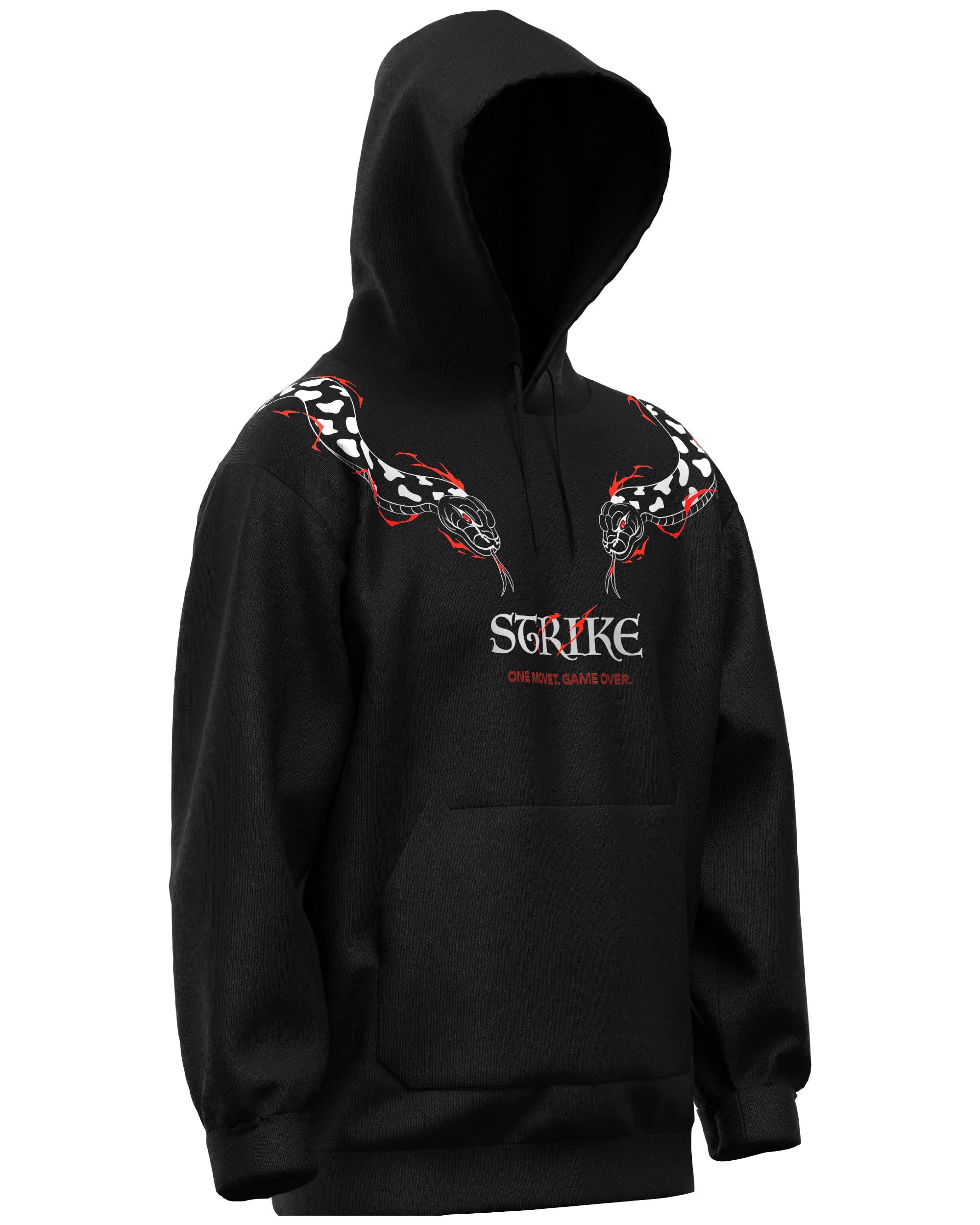 Black hoodie with snake design