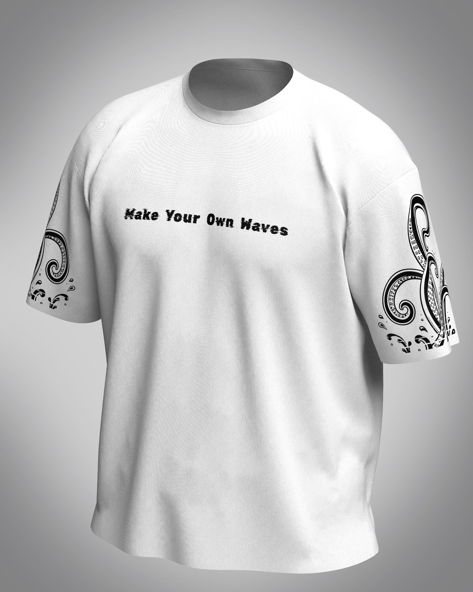 Designosor kraken graphic oversized t-shirt in white