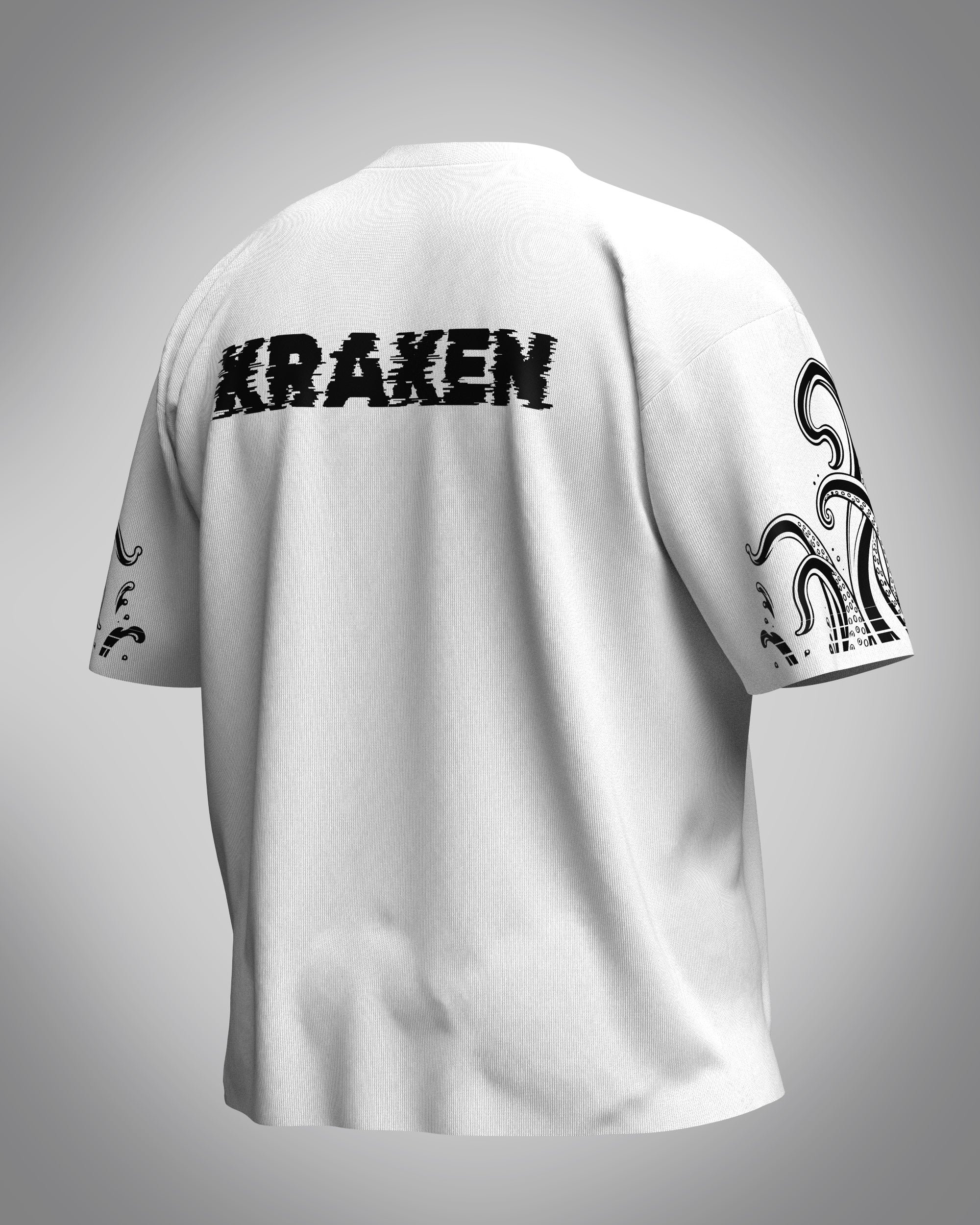 Designosor kraken graphic oversized t-shirt in white