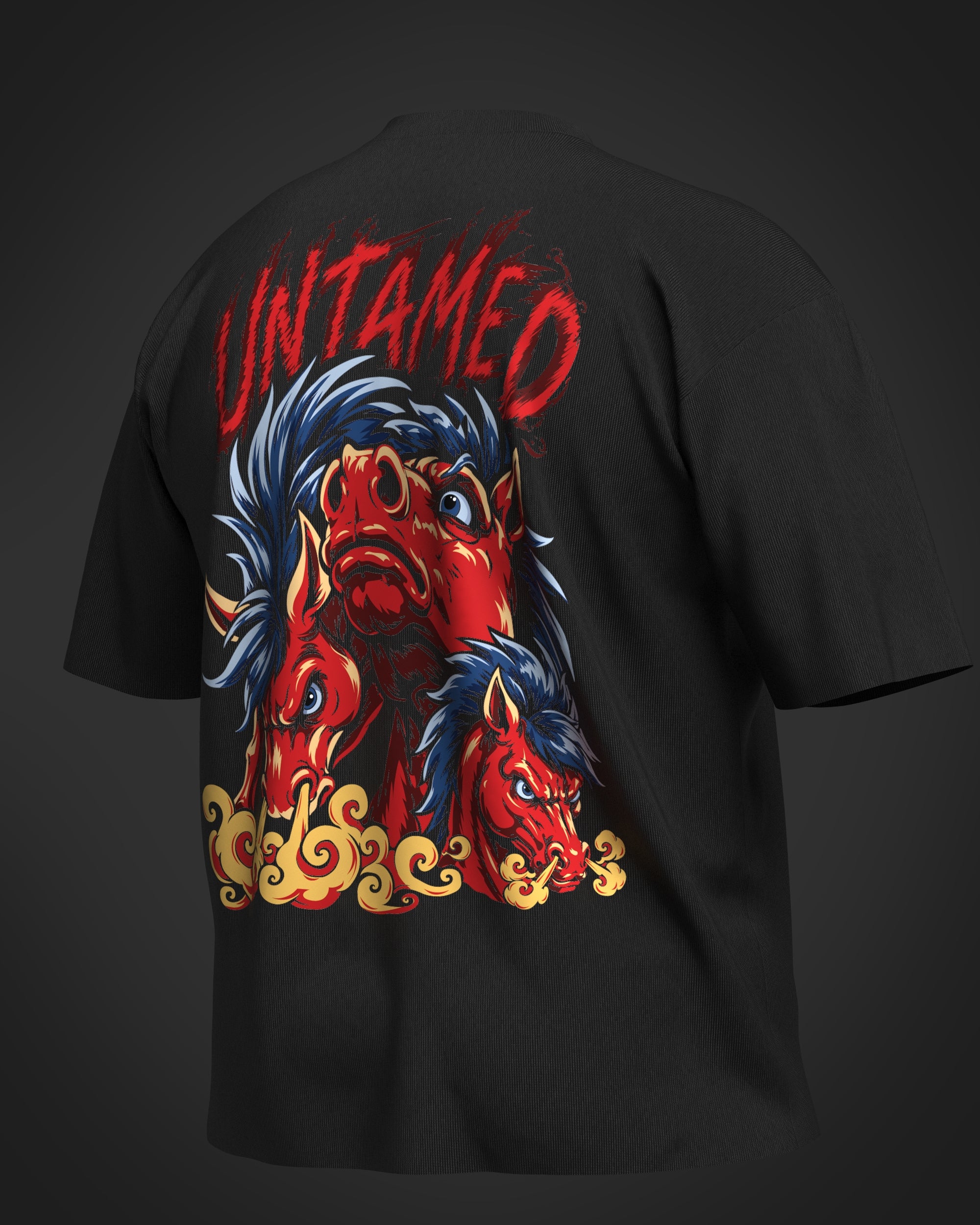 Designosor Untamed graphic oversized t-shirt in black