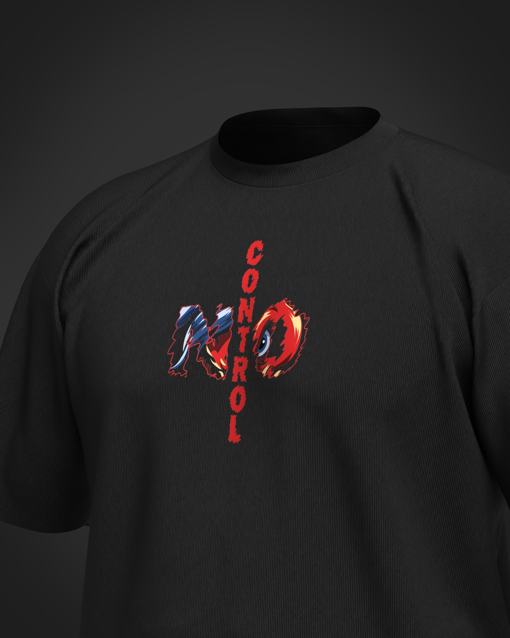 Designosor Untamed graphic oversized t-shirt in black
